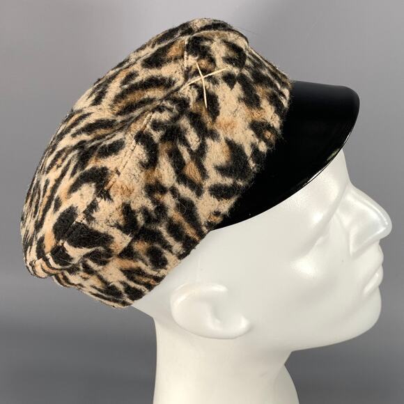 RUSLAN BAGINSKIY Tan Black Leopard Wool Hats main image 6